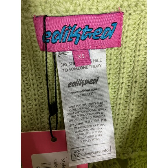 Green Crochet Knit Tank Top Women's XS New Hippie Boho Festival - Picture 3 of 8